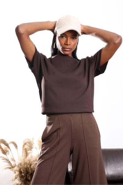 5in1Canpolat Maro guler rotund supradimensionat Tricou 4031