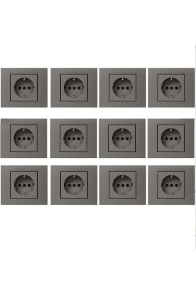 ENFE Grano Anthracite Grounded Socket |   Frame Included |   12-Pack |   In-W...