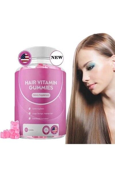 Hair Growth Co علكات نمو الشعر - 5000 ميكروغرام بيوتين، فيتامينات نباتية للشع...