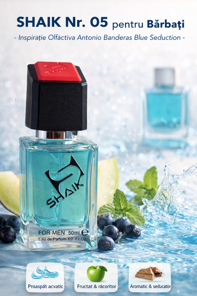 Shaik Perfume 05 – Fresh Aquatic & Seductive, Inspired by Blue Seduction, Lon...