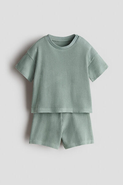 H&M 2 Parçalı Petek Dokulu ve Pamuklu Set