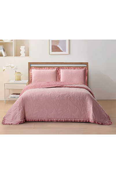 Valensi Home Madrid Çift Kişilik Yatak Örtüsü - Pudra