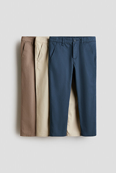 H&M 3’lü Pamuklu Gabardin Chino