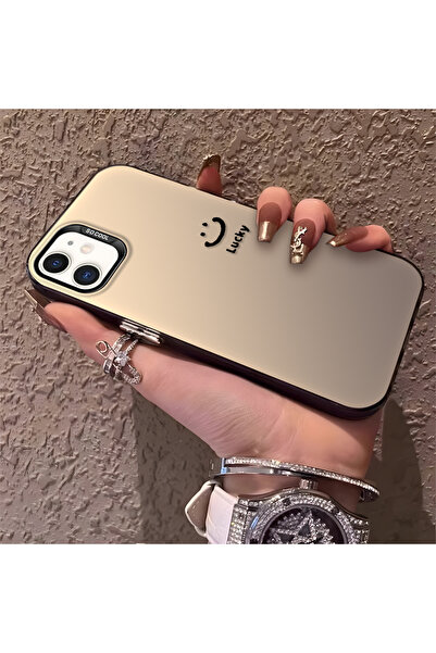 CHICASELUX iPhone 11 Uyumlu Sade yazılı gülen yüz kılıf, ins tarzı rahatlatıc...