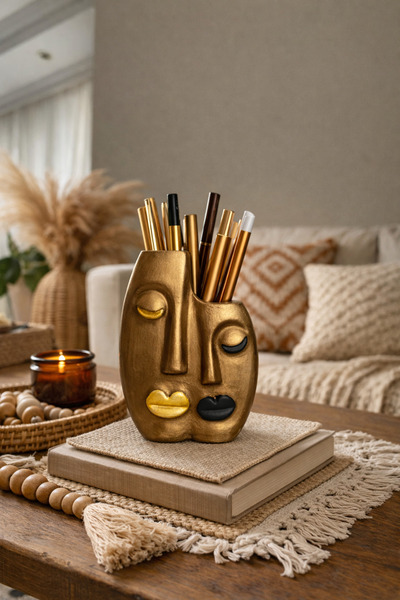 Nunevva Bohemian Face - Decorative Pen Holder & Organizer