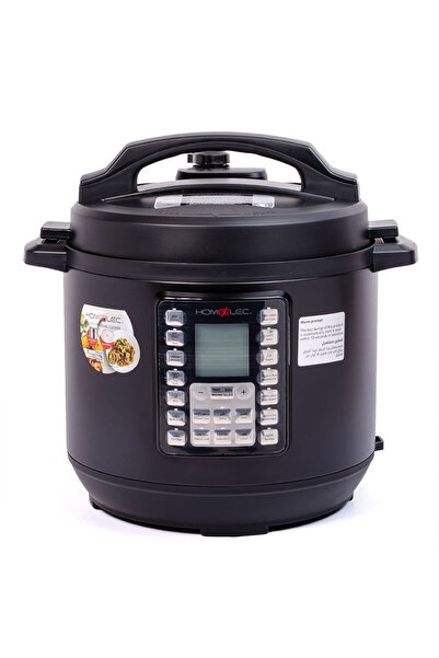Home Elec Home Electric Pressure Cooker 8 Liters 1200 Watts Black