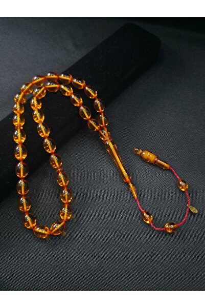 sarıyer silver Crimped Amber Natural Stone 33 Grained Systematic Tassel Amber...