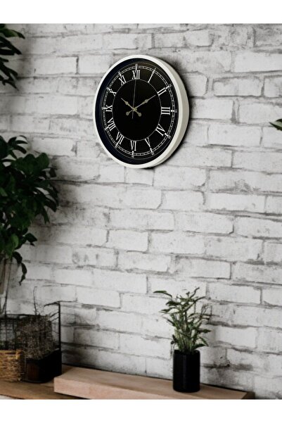 Lunaev ساعة حائط مزخرفة باللون الأبيض مقاس 36 سم