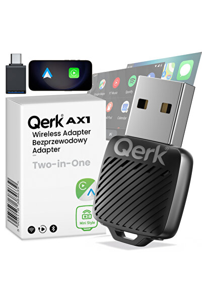 Other Android Auto CarPlay Adapter Qerk AX1 Wireless Wifi 6 Bluetooth 5.4 Min...