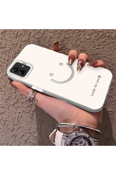 CHICASELUX Samsung Galaxy A03/A04E/A04 Compatible Plain Written Smiley Face C...