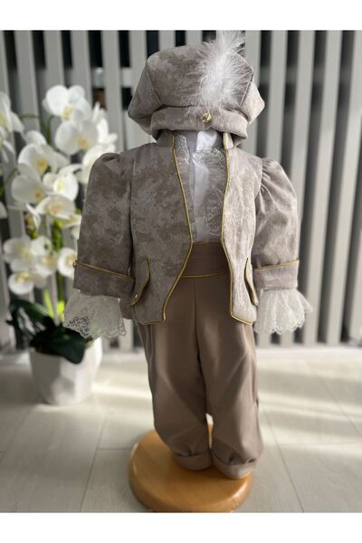 Inovius Κουστουμάκι βάπτισης, μπεζ - DPH390 - Μέγεθος: 3-6 μηνών