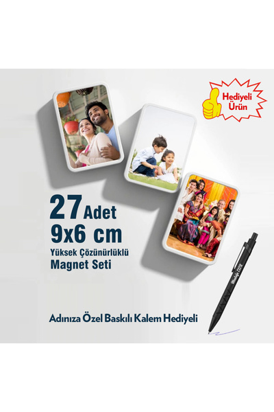 CraftNeova Yüksek Çözünürlüklü 27 Adet 9x6 cm Kişisel Fotoğraflarla Buzdolabı...