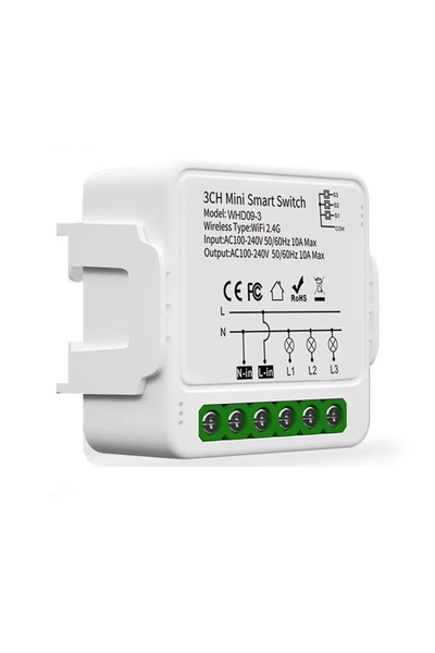 bilteknik Tuya 3CH Wifi 3 Kanal Akıllı Anahtar Rölesi