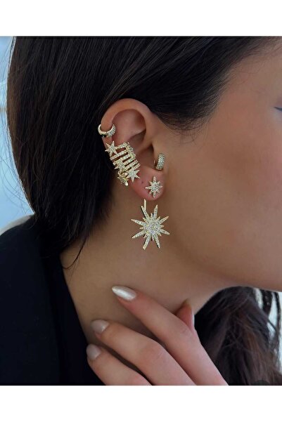 Bubbleatelier Gold Yıldız Detaylı Earcuff