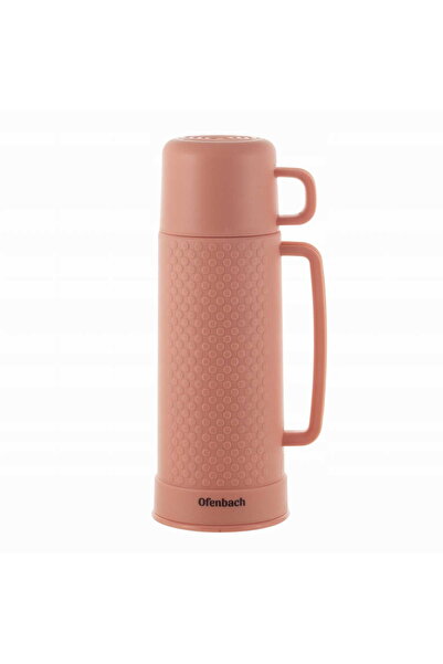 Kamille OFENBACH thermos with plastic exterior, 450 ml, orange, with glass in...