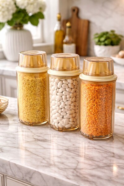 decorev 3-Piece Food Storage Container Br-6818 1300 ml