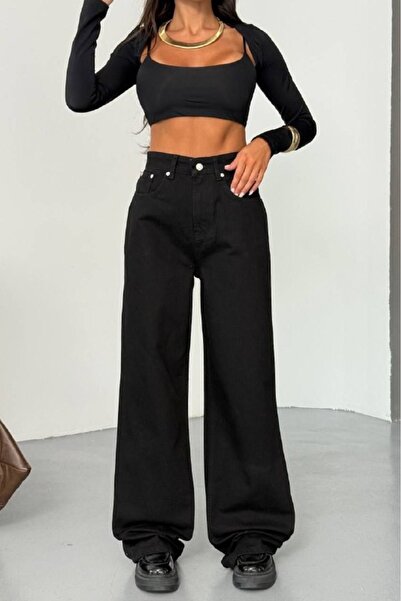 Joana Kyarah Women's Oversized Black Jeans, Size 36