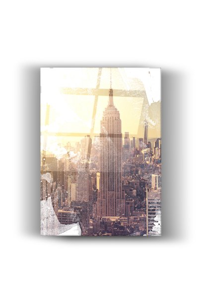 NeoWallArt Tablou din sticlă cu vedere la orașul New York Empire State Modern...
