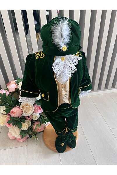 Inovius Printed christening suit, green - DPH338 - Size: 3-6 months