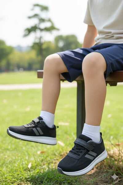 NEW HUNTER Черни и сиви детски летни спортни обувки