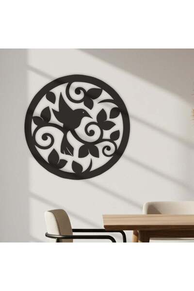 Generic منحوتة أكريليك أسود - عصفور على غصن - مقاس ٥٠*٥٠ - AC-212026006