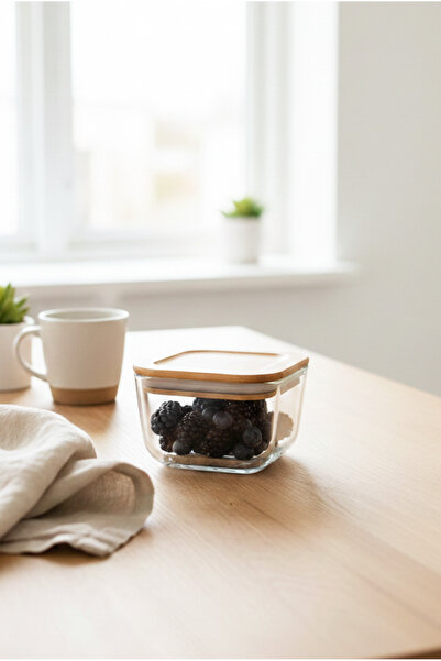 FH finehome Toni Akasya Square Breakfast Bowl with Lid