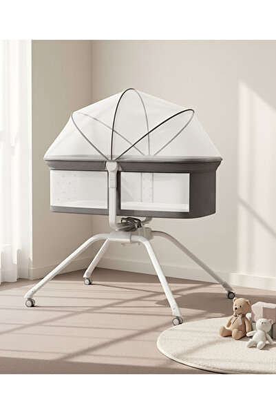 Bonfino CozyNest Crib & Bedside Bassinet, Convenient Canopy Style Mosquito Ne...