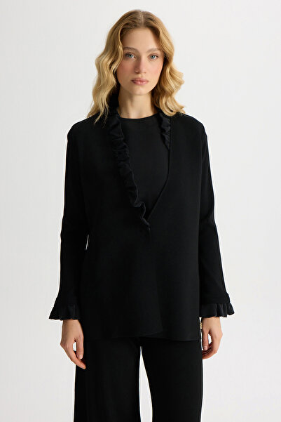 MISS DALIDA Kolsuz Cupro Tunik Takım Siyah