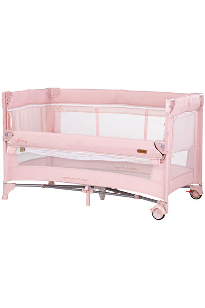 Chipolino Glory folding cot with sliding side pink marshmallow