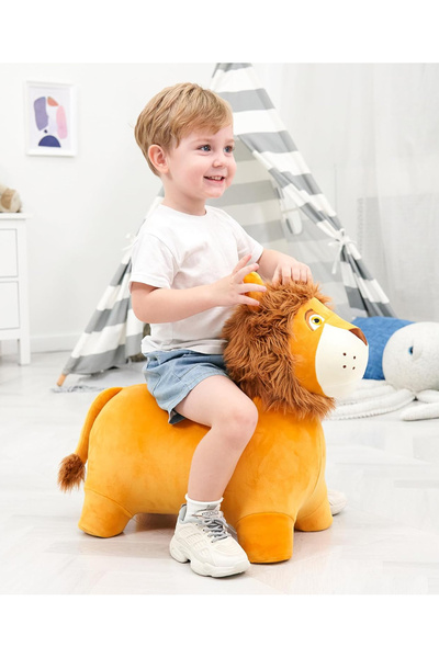 Fab N Funky Lion Inflatable Hopper, Soft Plush Surface, Stable and Child-Safe...