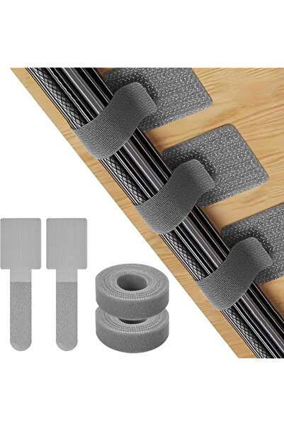 The Bros طقم إدارة الكابلات مع 50 قطعة من أربطة الكابلات ذاتية اللصق وحزامين ...