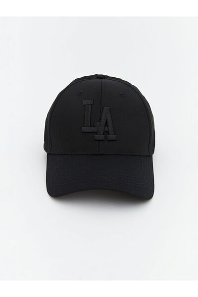 LC Waikiki قبعة رجالية سوداء مطرزة بشعار LA
