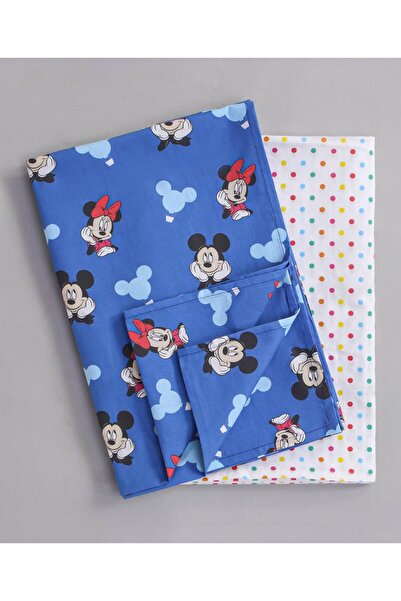 Babyhug Disney ملاءة سرير أطفال قطن فاخرة، بتصميم ميكي وميني ماوس، قماش ناعم ...