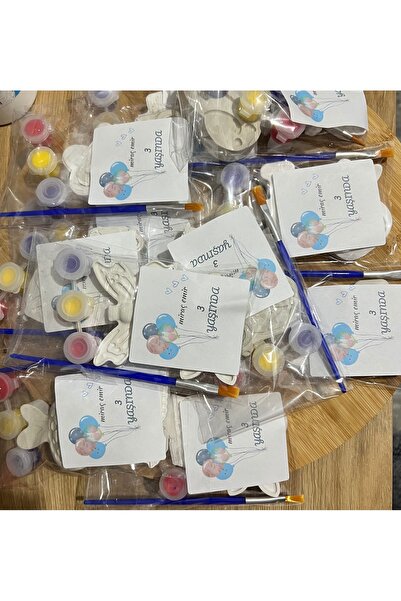 EL YAPIMI Doğum Günü Hediyesi 10 adet –Tekli Taş Boyama Seti + Boyalar + Fırç...