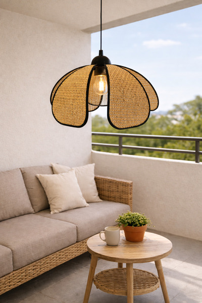 KUMBAHCEDESIGNCO Rattan Hazeranlı Avize