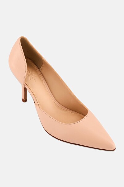 Nine West أحذية نسائية حذاء بكعب رفيع ، لون بيج