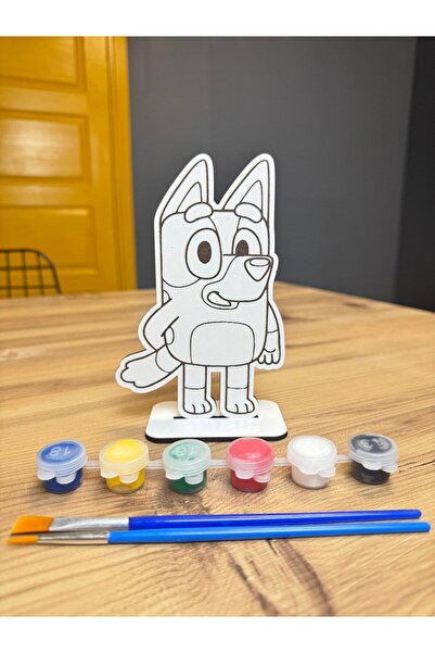 GKCREATİVE.CO Bluey Boyama Seti Mdf Ahşap 10 lu set