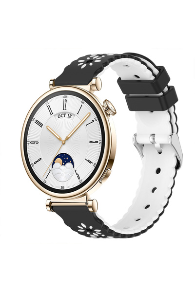 Sneezy ساعة هواوي GT4 مقاس 41 ملم متوافقة مع حزام سيليكون ناعم بنمط الزهور أن...