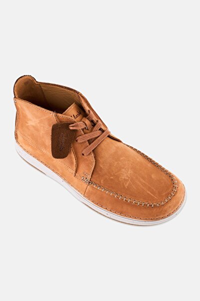 CLARKS حذاء رجالي من ماركة Nature 5 Mid دانتيل للكاحل، بني فاتح