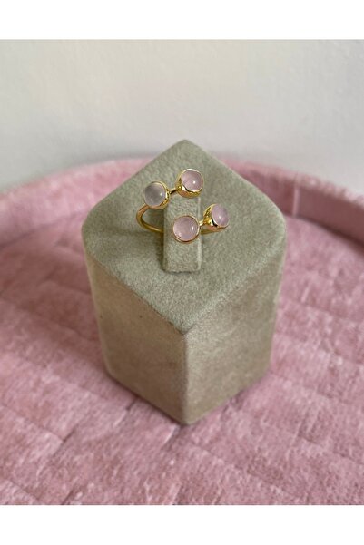 Src Jewelry 925 Ayar Gümüş Pembe Kuvars Yüzük
