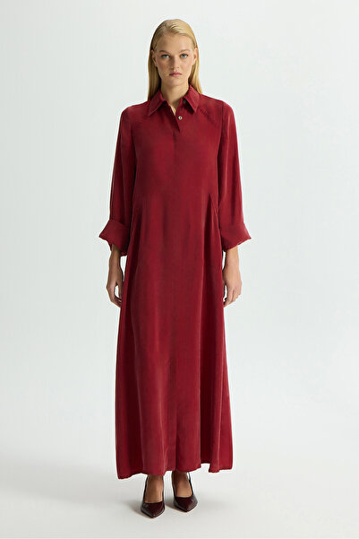 MISS DALIDA Nakış Detaylı Cupro Kap Cherry