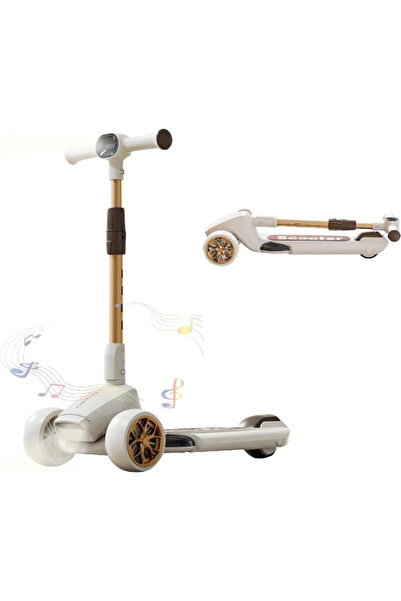 Leno Kids’ Three-Wheel Adjustable Scooter With Flashing Wheels – Foldable, Ag...