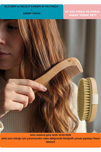 Hızlı Çeyiz Perie pentru celulită din păr de cal 100% natural și pieptene din...