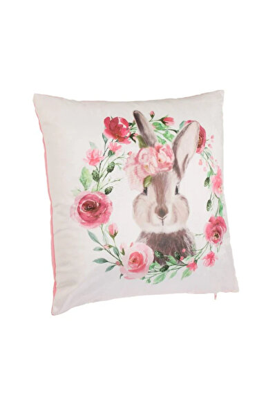 Lumi LUXURY Perna Decorativa de Paste Catifelata cu Model Iepuras si Flori 40...