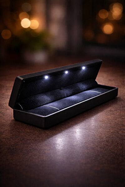 Nutly Accessories Işıklı Siyah Tesbih ve Bileklik Kutusu – LED Işıklı Lüks He...