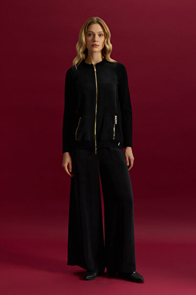 MISS DALIDA Cupro Cepli Pantolon Etek Siyah