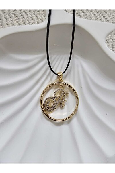 SİBEL AKSESUAR SBL AKSESUAR EL YAPIMI ÇELİK HARF UÇLU İP KOLYE A