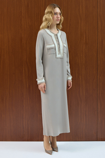 MISS DALIDA Püskül Detaylı Triko Elbise Stone