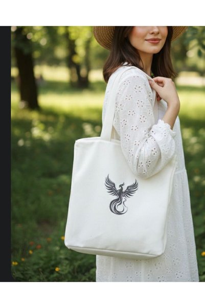 Zümrüdüanka Handmade White Color Women's Shoulder Bag with Strap