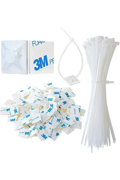 The Bros حامل ربط الكابلات، حامل لاصق قوي، مع قاعدة ربط سلكية مزودة بفتحة لول...